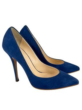 Giuseppe Zanotti Womens Blue Suede Pointed Toe Pumps Stiletto Heel size 38 US 8